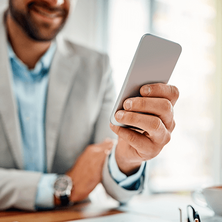 It’s Easy to Get Started male looking at mobile phone