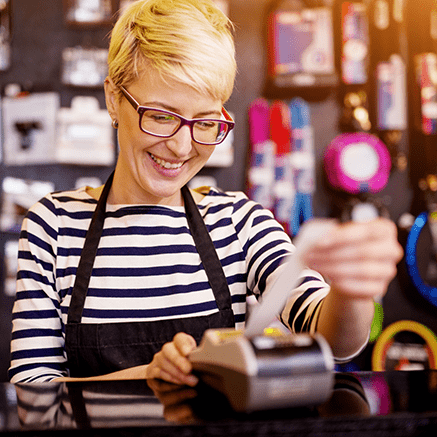The Basics woman cashier