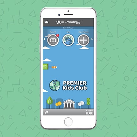 home screen of kids club mobile app