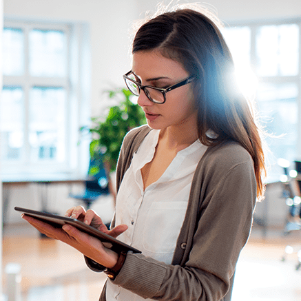 woman on tablet