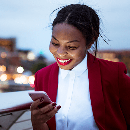STEP 1: Access Wallet woman on cell phone