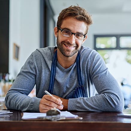 Benefits man smiling