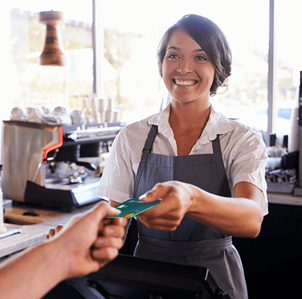 cashier taking credit card