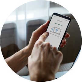 Hand clicking Verification Message on Phone