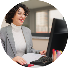 Woman on computer